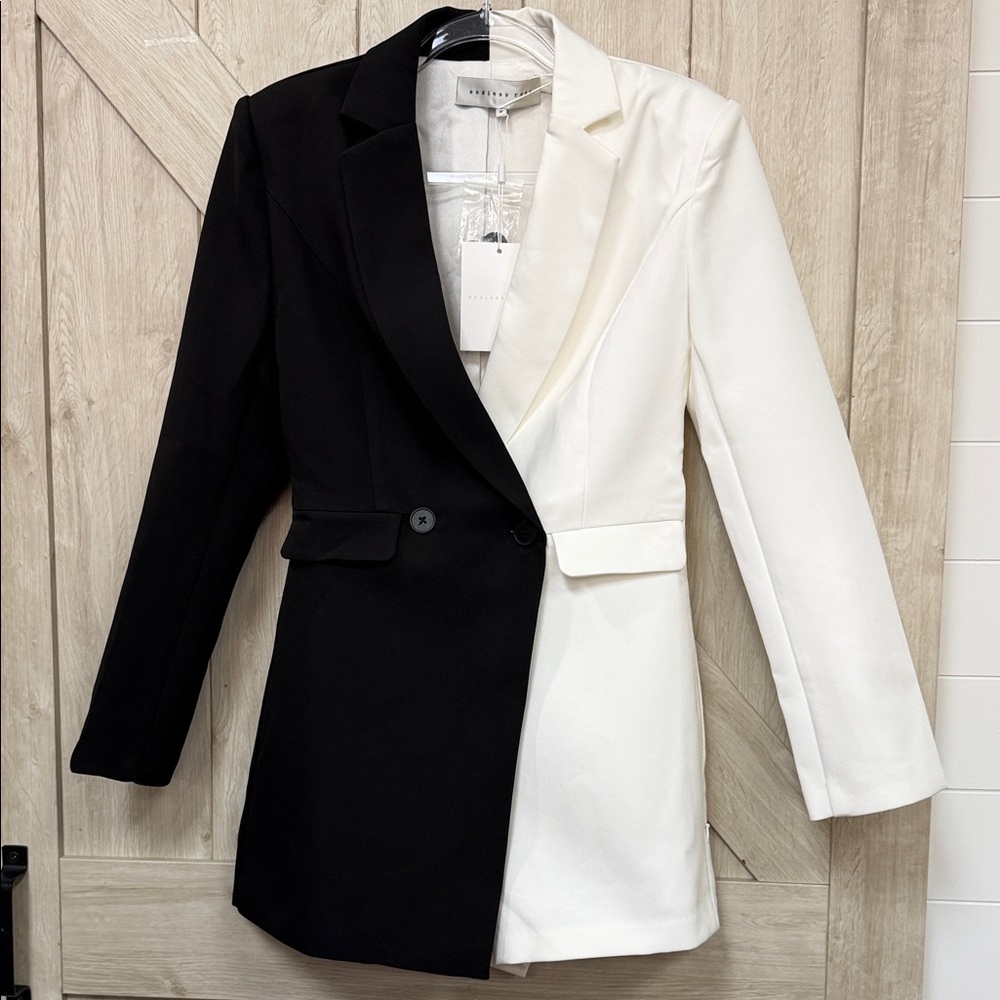 Chic Two-Tone Black and White Romper